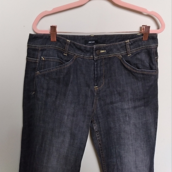 Jacob Black Dark Gray Bootcut Boot Cut Mid Rise Jeans Size 9/10 - Picture 6 of 8
